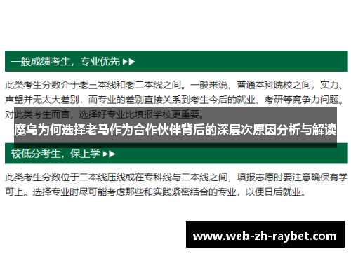 魔鸟为何选择老马作为合作伙伴背后的深层次原因分析与解读